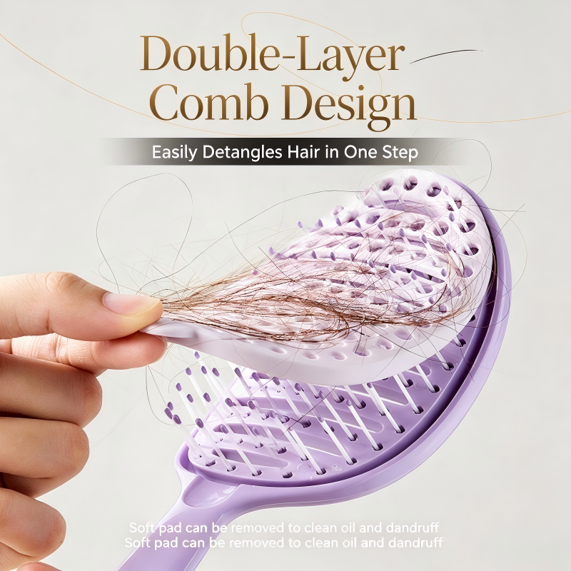 Self Cleaning Slicker Brush Wet Dry Massage Comb Portable Hair Remover