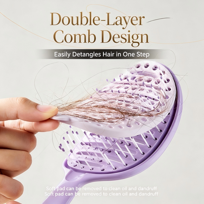 Self Cleaning Slicker Brush Wet Dry Massage Comb Portable Hair Remover