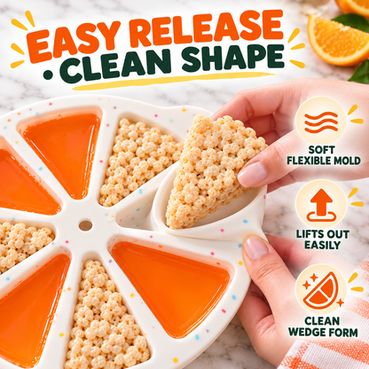 🍊 8-Cavity Citrus Slice Silicone Mold – DIY Dessert & Snack Maker