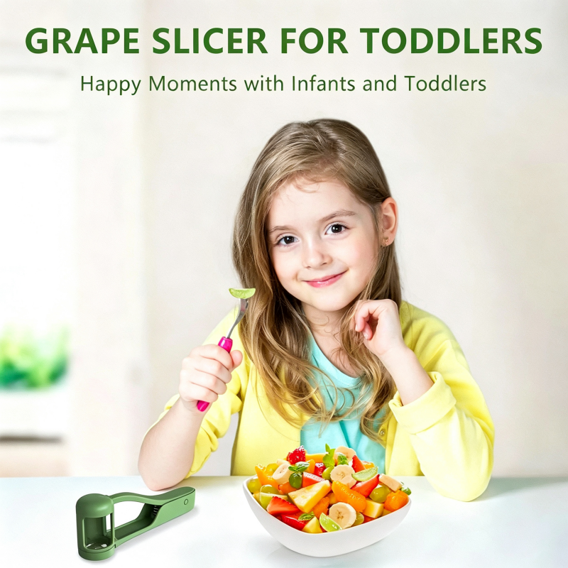 Baby Grape Slicer Cutter, Multi Purpose Fruit Divider Tool for Grape Cherry Tomato Strawberry Blueberry, Toddler Anti-Choking Food Cutting Gadget
