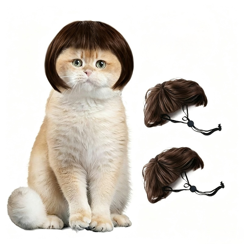Cute Pet Wig for Dogs & Cats, Funny Holiday Gift