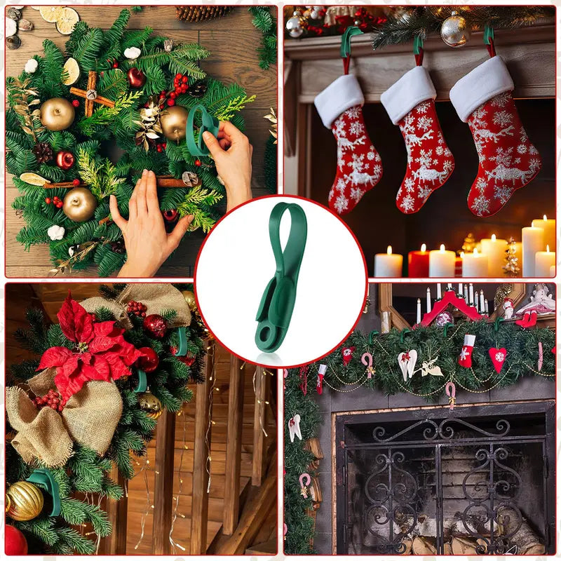 6Pcs Reusable Silicone Adhesive Christmas Garland Hooks - Traditional Household Hanger🎄