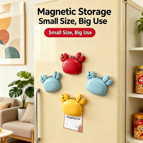 Crab Shape 3 in 1 Magnetic Bottle Opener Fridge Magnet with Mini Scissors Box Cutter