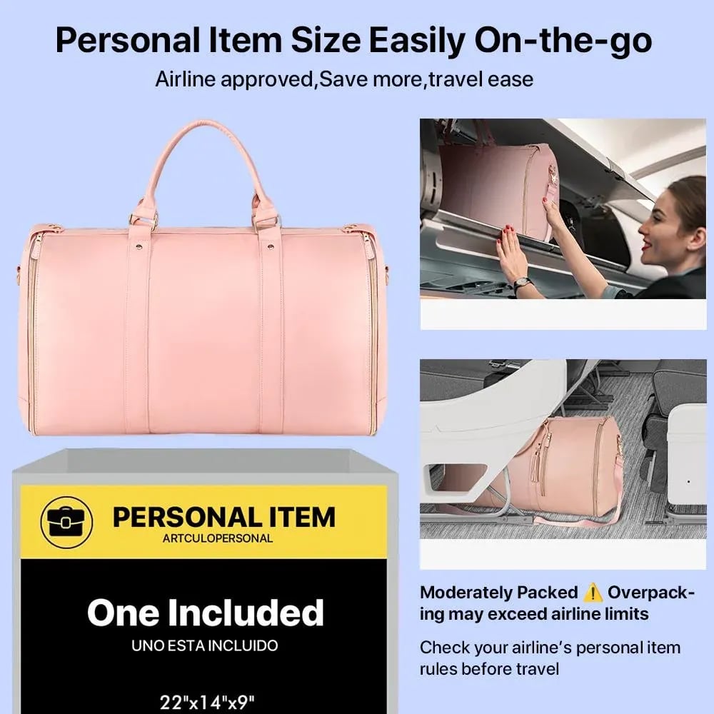 2-in-1 Convertible Garment Duffle – Carry-On with Hanging Suit Compartment & Shoe Storage