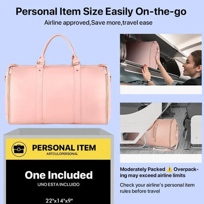 2-in-1 Convertible Garment Duffle – Carry-On with Hanging Suit Compartment & Shoe Storage