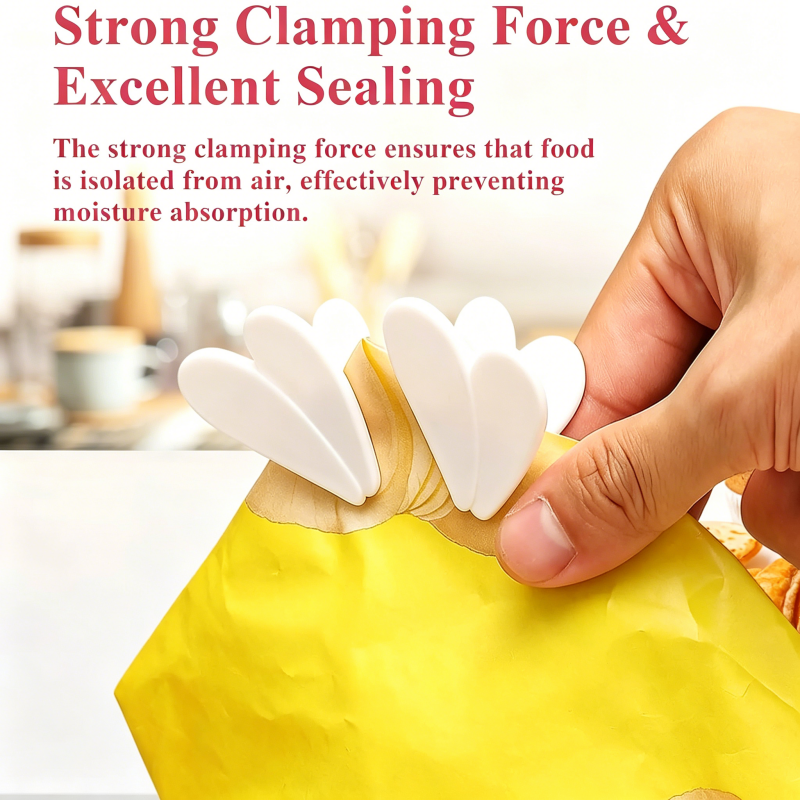 Cherry Blossom Fridge Magnetic Bag Clips Set  6 Food Sealing Clips with 1 Magnetic Daisy Base