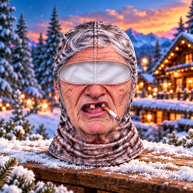 🤣 Funny Realistic Face Balaclava | Hilarious Ski & Snowboard Resort Party Mask, Winter Slopes Group Gear