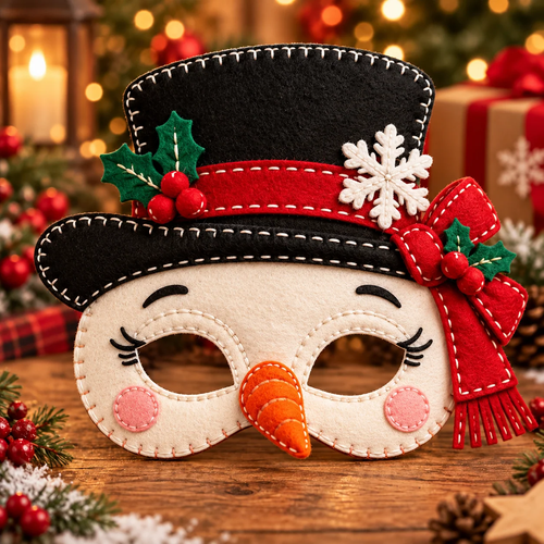 🔥 Handmade Christmas Felt Masks | Cute Holiday Party Costumes & Festive Dress-Up Accessories