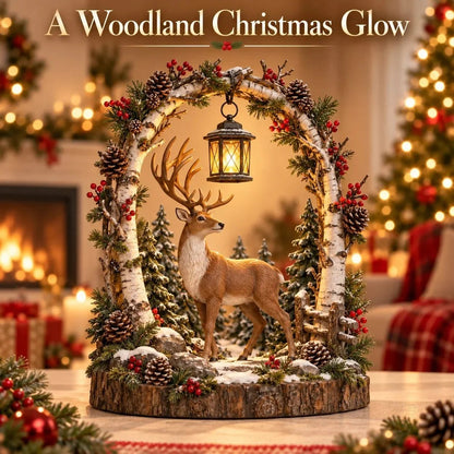 Woodland Christmas Lantern Collection – Lighted Forest Tabletop Decor