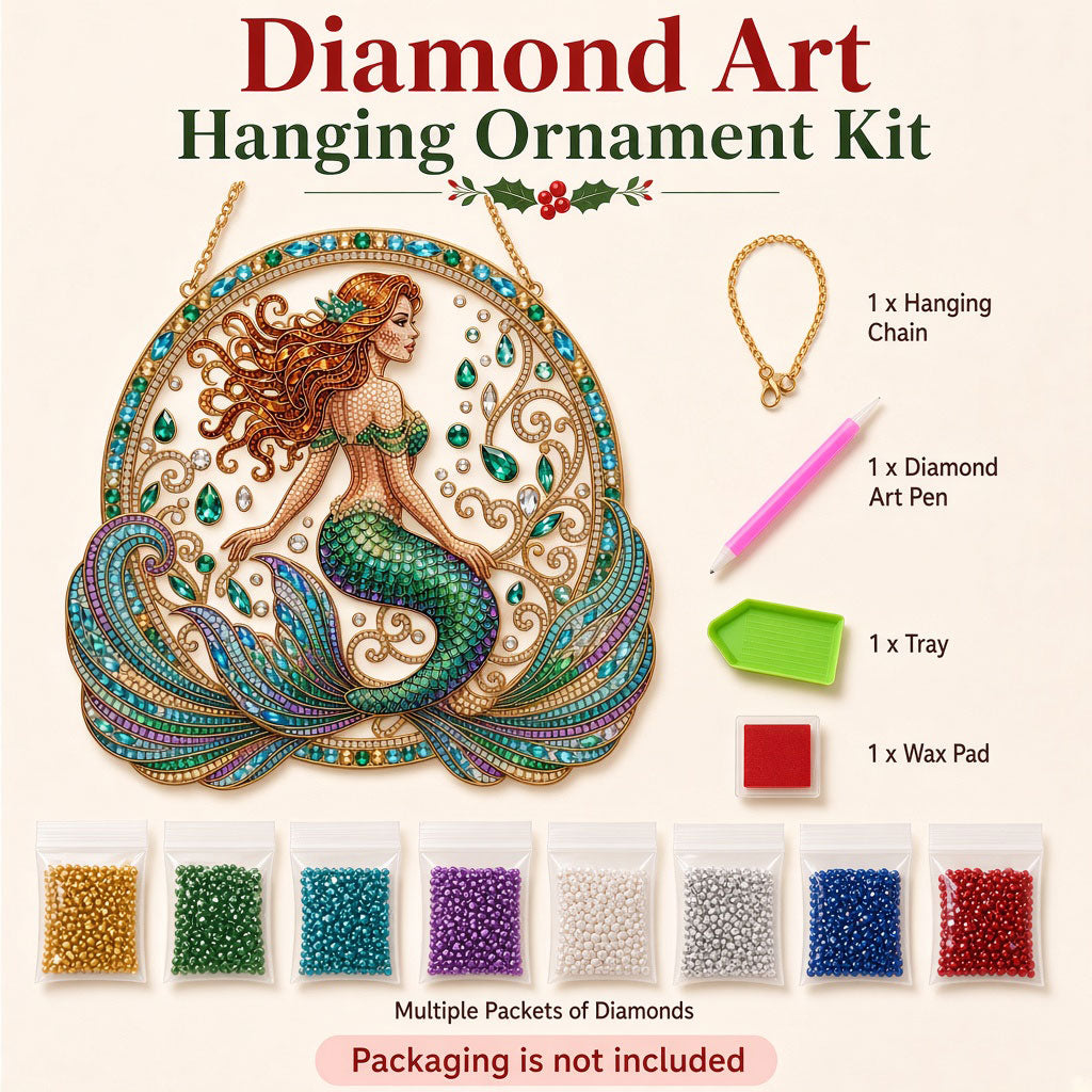 Emerald Mermaid Diamond Art Hanging Ornament Kit