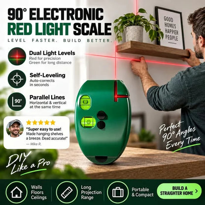 🔧90° Right‑Angle Laser Level Square | Infrared Line Marker for Tiling & DIY Projects