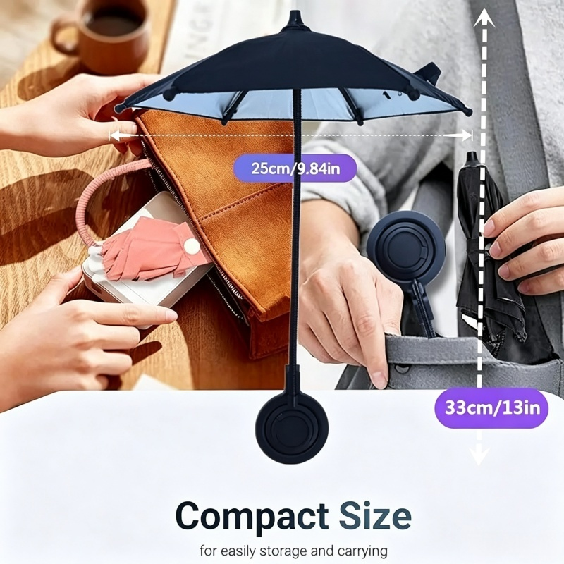 Portable Magnetic Phone Umbrella 360° Rotate UV Sun Protection Phone Holder