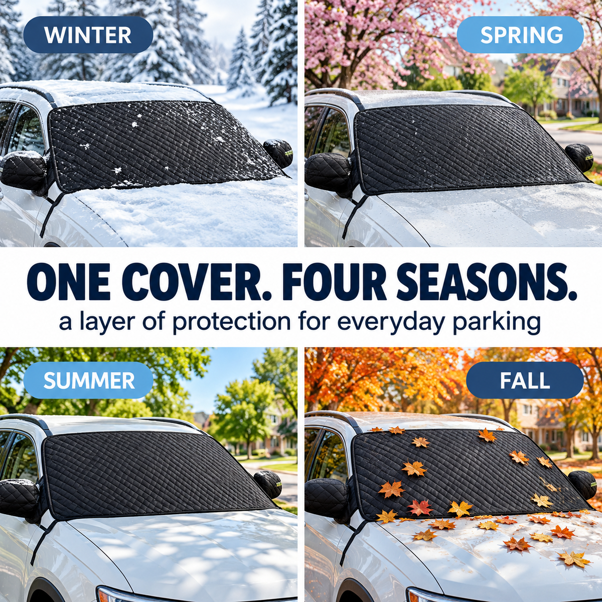 All-Season Windshield Snow Cover with Mirror Protection❄️