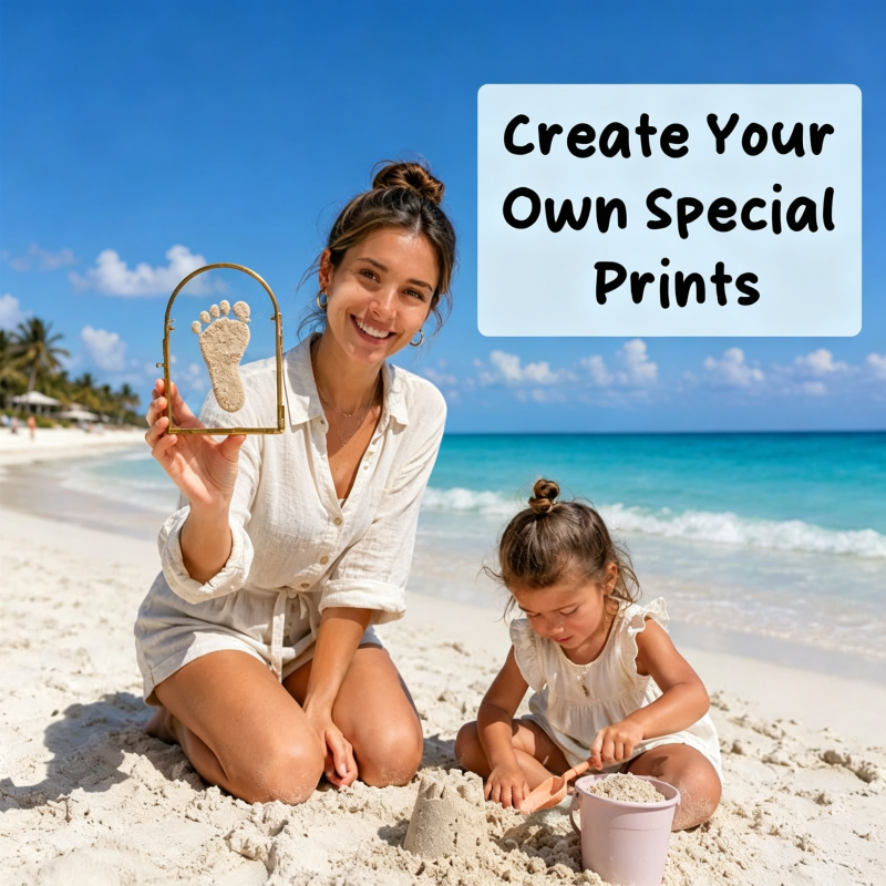 Tabletop Standing Sand Footprint Display Frame