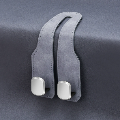 Universal Car Seat Back Upgrade: Dual Hooks with Suede-Style Finish – Interior Accessory for Front & Rear Seat Storage