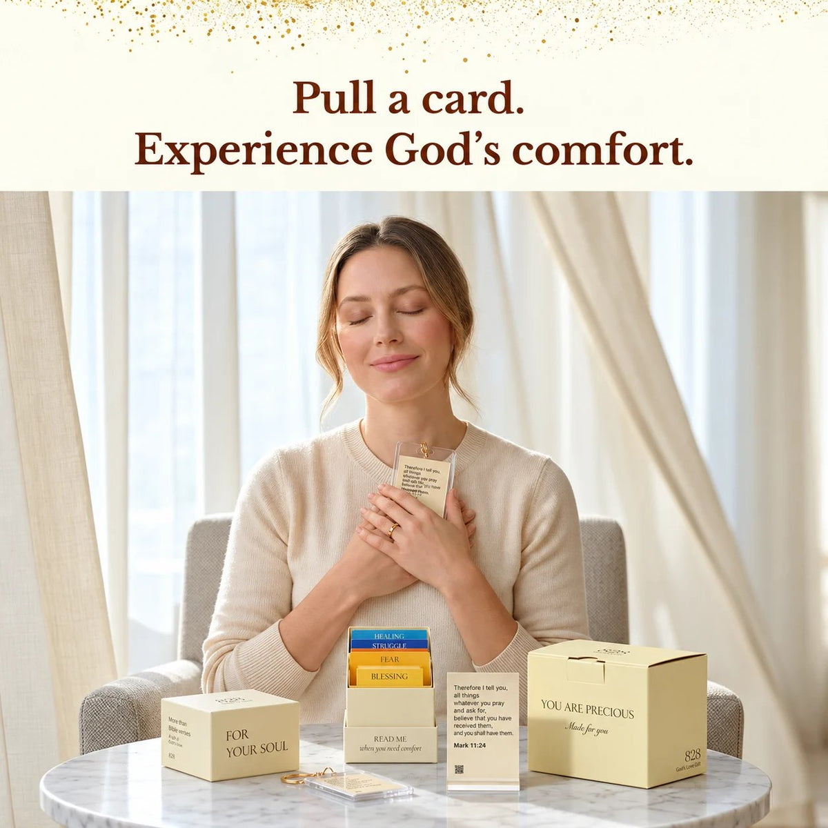 ✝️🙏828 Verse Box Read Me When You Need Comfort – 108 Bible Verse Cards With 108 Complete Devotionals & Prayers, Thoughtful Christian Gift Set🎁