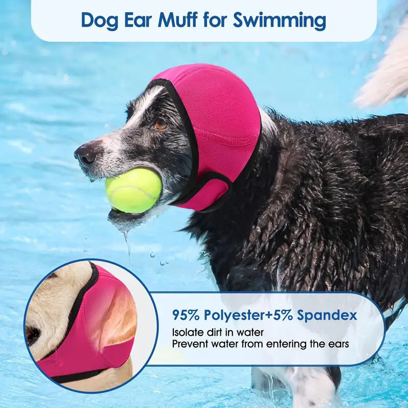Dog Calming Ear Covers Waterproof Soundproof for Swimming Anxiety Relief