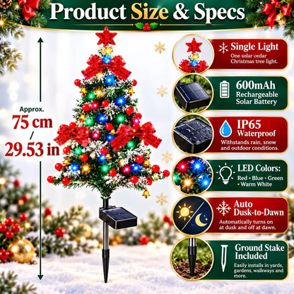 🔥 Solar Cedar Christmas Tree Lights| Festive Outdoor Holiday Decor