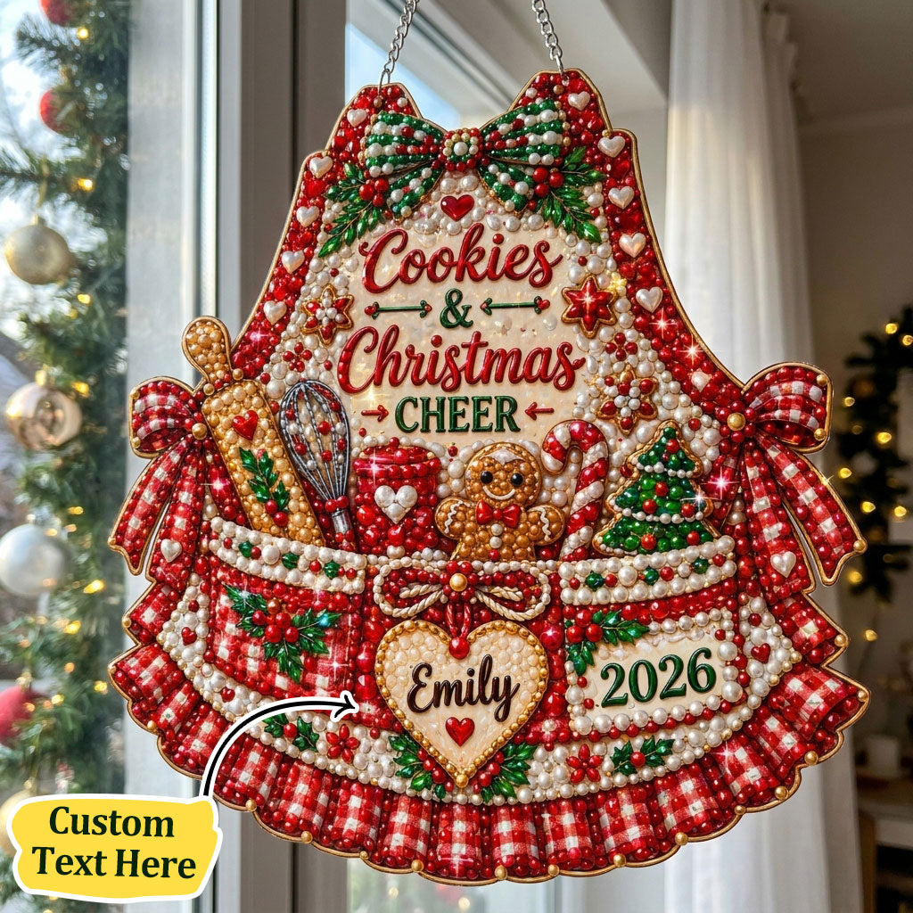 Personalized Holiday Baking Apron Diamond Art Hanging Ornament Kit