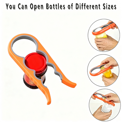 4 in 1 Multi Function Jar Bottle Opener Non Slip Silicone Grip Lid Remover Tool for Kitchen Pickle Jars Soda Water Bottles