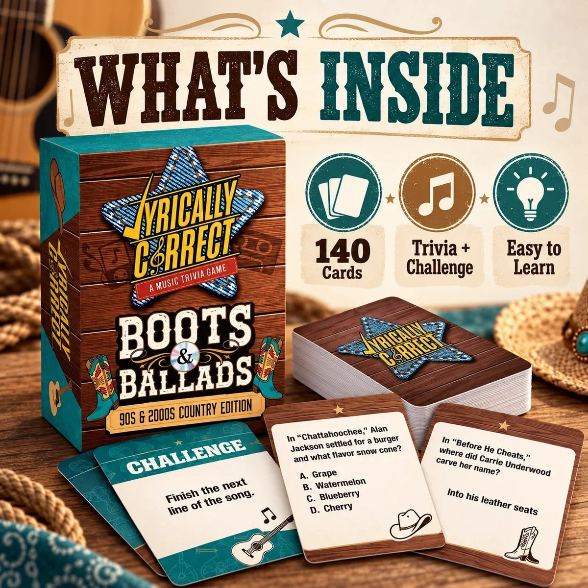 🎤 Lyrically Correct Music Trivia Game Bundle – Country, Hip-Hop, R&B & Pop