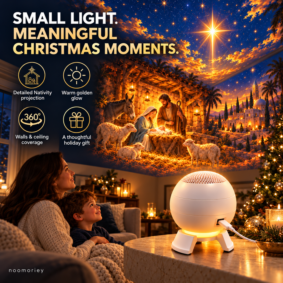 ✝️🌟 Nativity Christmas 5D Projection Light – Transform Any Room Into the Night of Bethlehem