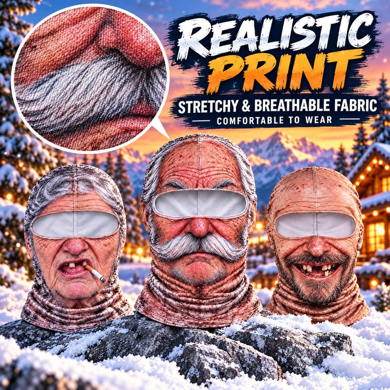 🤣 Funny Realistic Face Balaclava | Hilarious Ski & Snowboard Resort Party Mask, Winter Slopes Group Gear