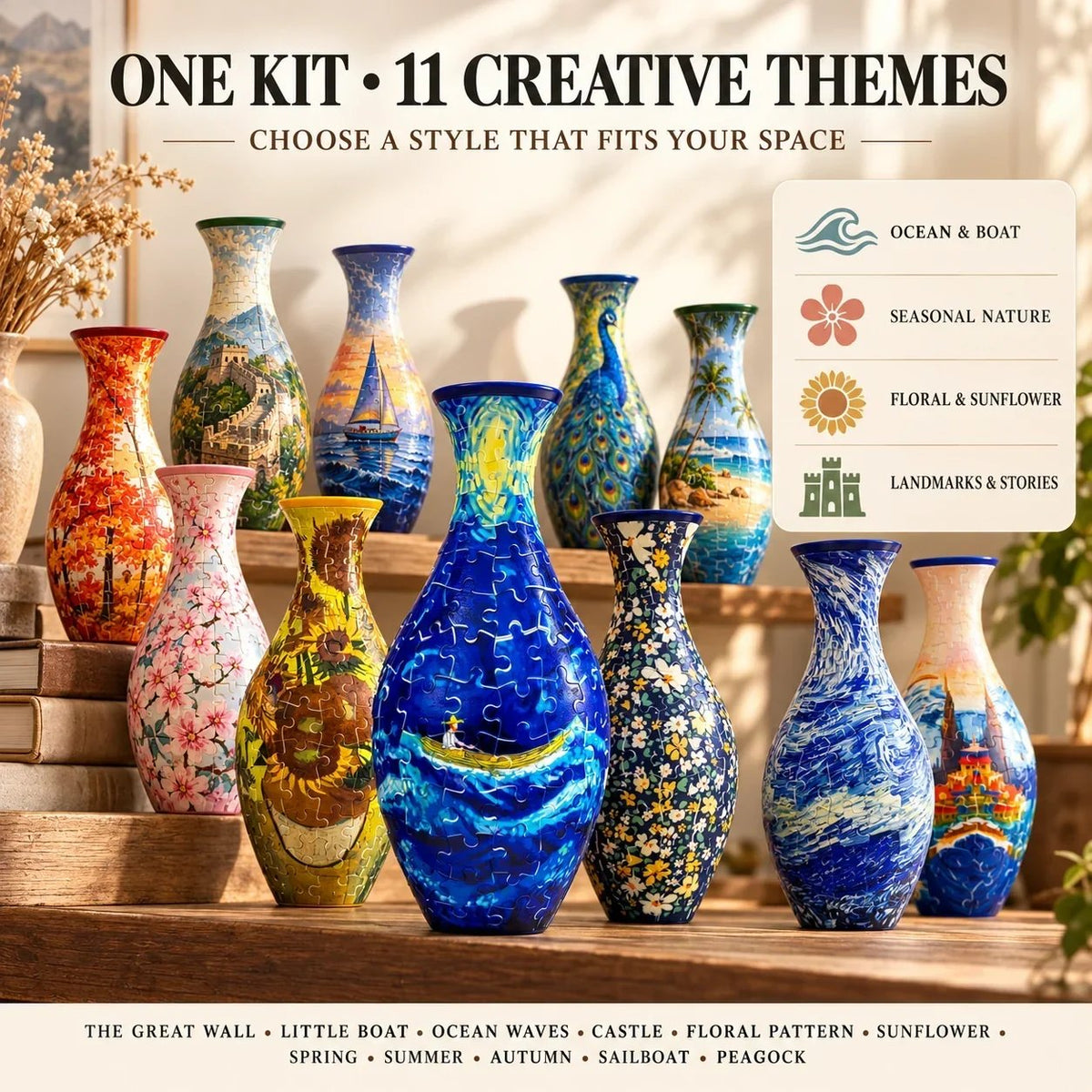 💐✨ 3D DIY Puzzle Vase – 11 Creative Designs, Decorative Flower Vase & Craft Gift(📦Buy 2 Free Shipping)