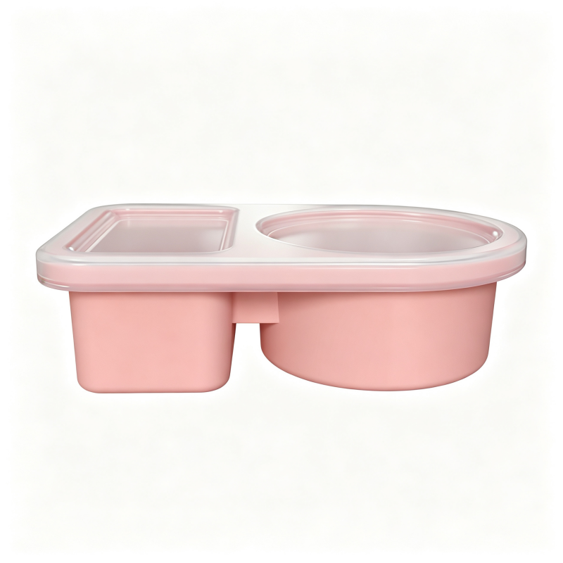 Leakproof Silicone Divided Condiment Cup, Reusable Portable Snack Box for Travel Picnic Kids Lunch