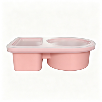 Leakproof Silicone Divided Condiment Cup, Reusable Portable Snack Box for Travel Picnic Kids Lunch