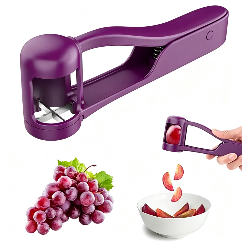 Baby Grape Slicer Cutter, Multi Purpose Fruit Divider Tool for Grape Cherry Tomato Strawberry Blueberry, Toddler Anti-Choking Food Cutting Gadget