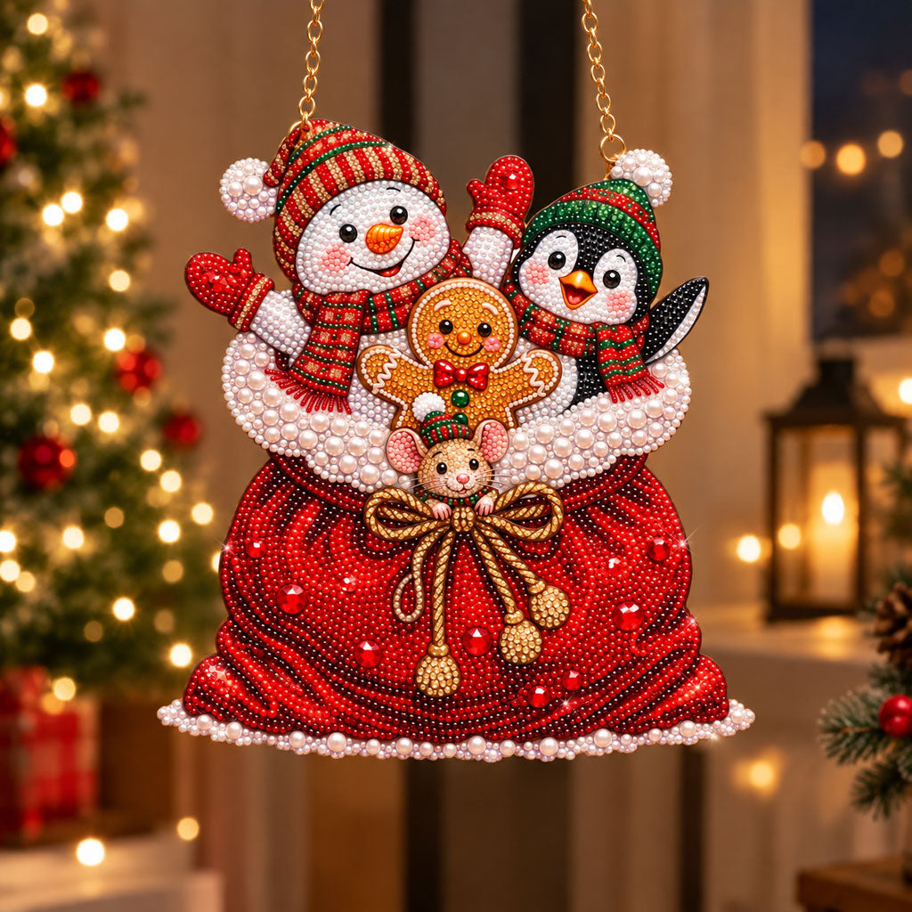 Gingerbread Mitten Diamond Art Ornament Kit – Sparkling DIY Christmas Hanging Decor