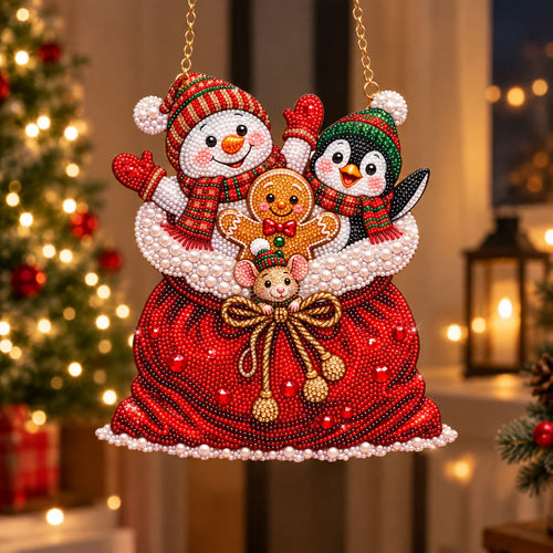Gingerbread Mitten Diamond Art Ornament Kit – Sparkling DIY Christmas Hanging Decor