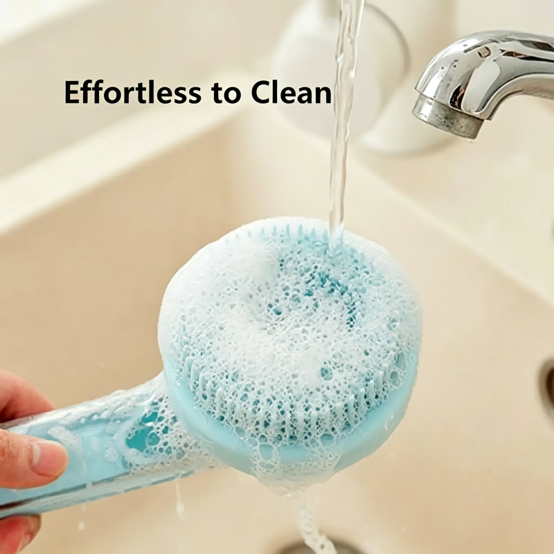 Multifunctional Press Liquid Dispensing Pet Bath Brush Soft Silicone Bristles Dog Cat Shower Grooming Brush Hanging Design Easy Clean Pet Washing Tool