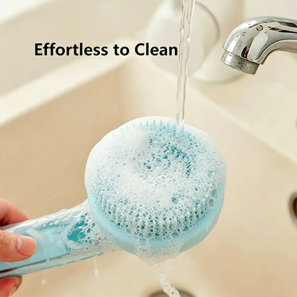 Multifunctional Press Liquid Dispensing Pet Bath Brush Soft Silicone Bristles Dog Cat Shower Grooming Brush Hanging Design Easy Clean Pet Washing Tool