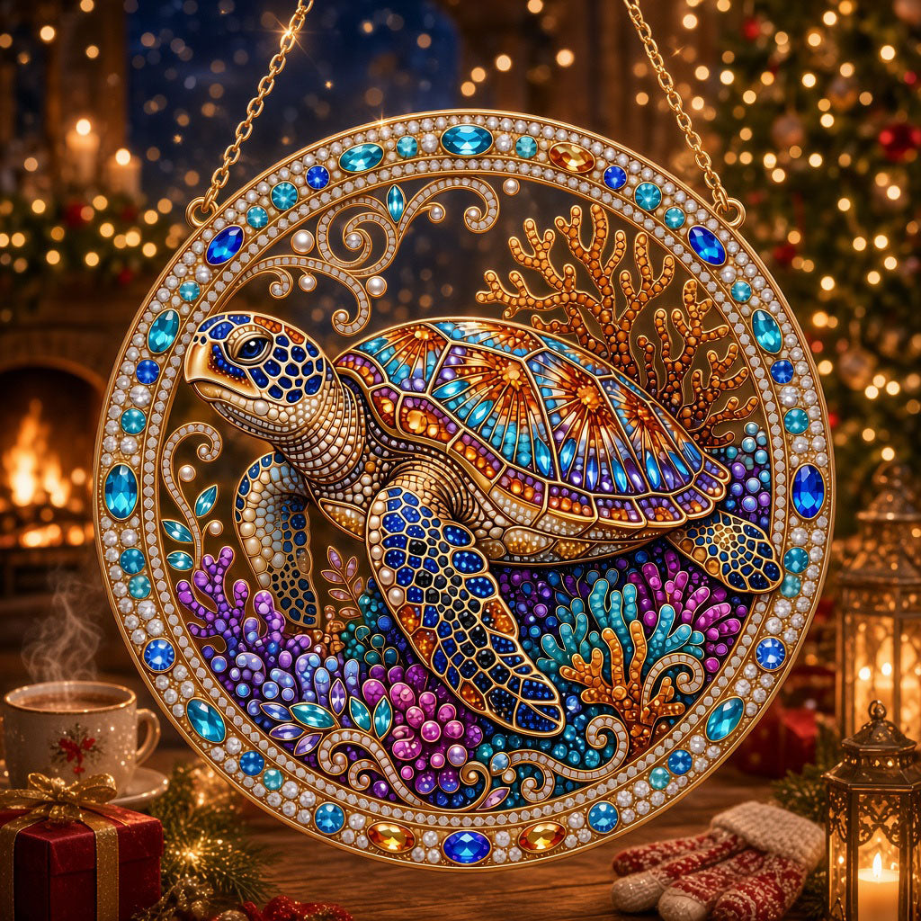 Colorful Sea Turtle Diamond Art Hanging Ornament Kit