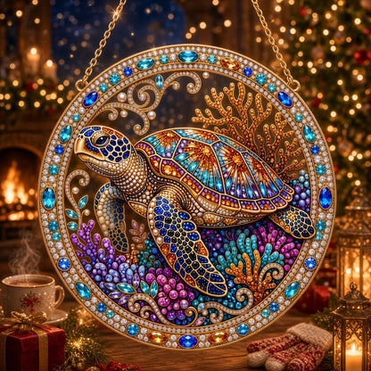 Colorful Sea Turtle Diamond Art Hanging Ornament Kit