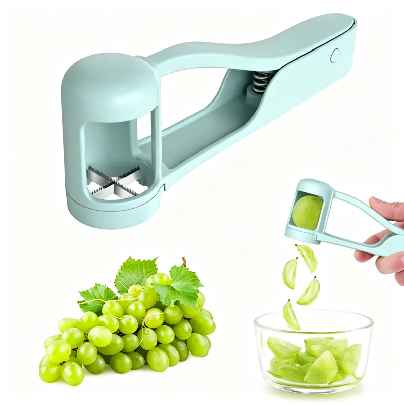 Baby Grape Slicer Cutter, Multi Purpose Fruit Divider Tool for Grape Cherry Tomato Strawberry Blueberry, Toddler Anti-Choking Food Cutting Gadget