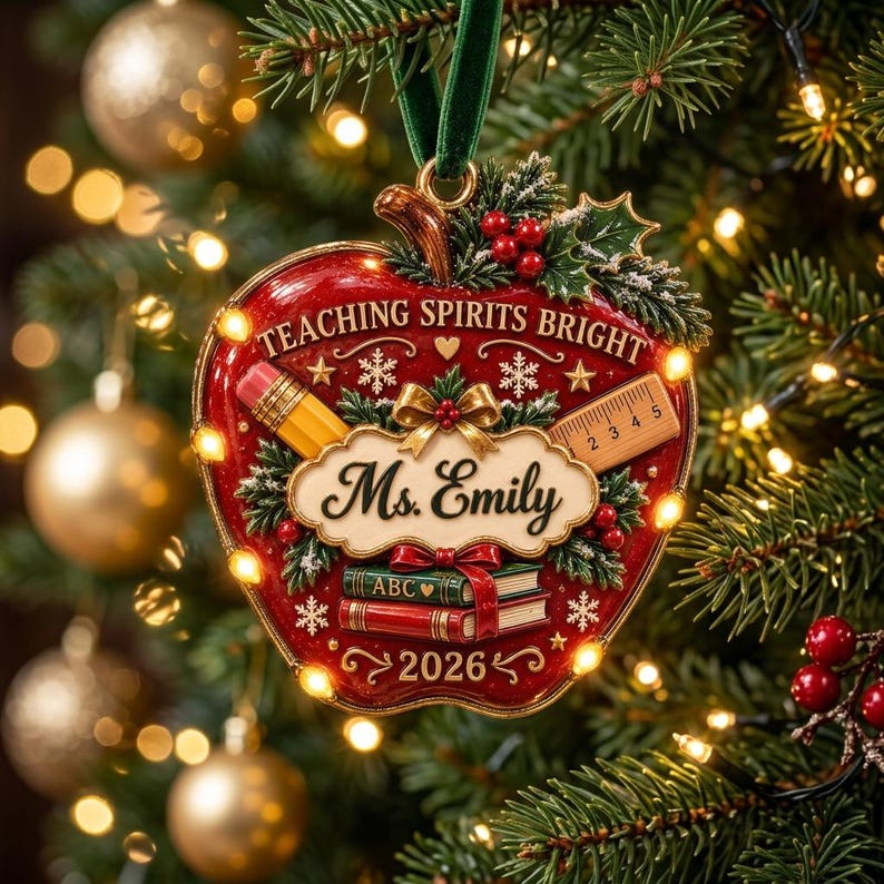 Personalized Teacher Spirits XR1610017CL Christmas Ornament