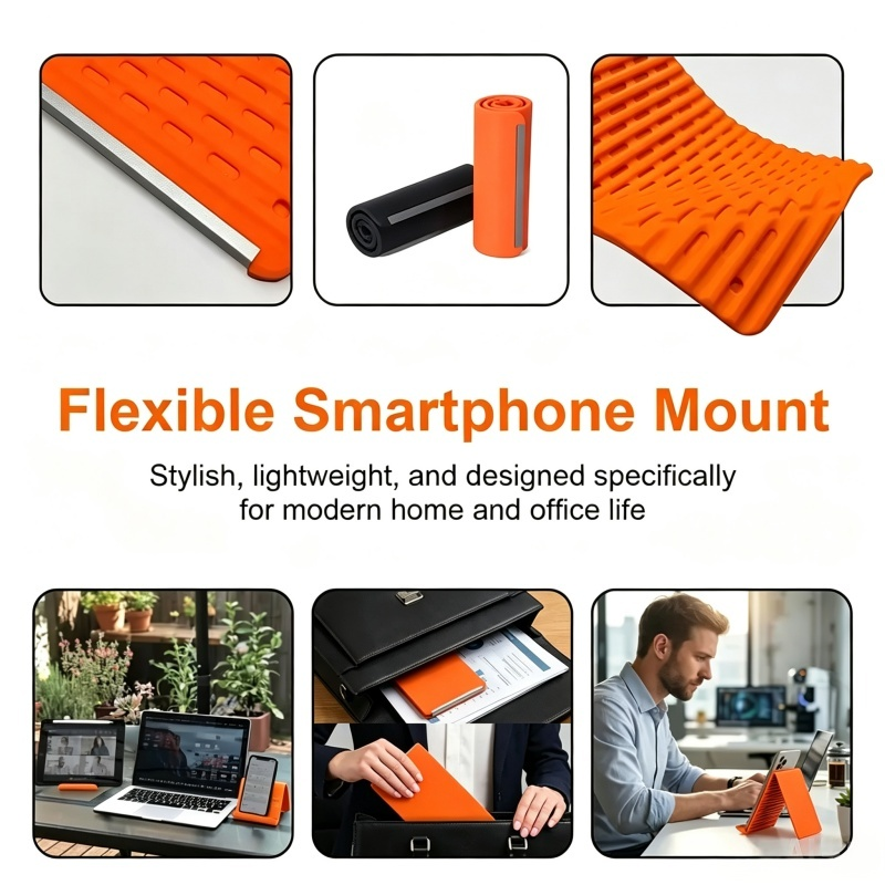 Multi-scene Shapeable Phone Holder Portable Foldable Silicone Aluminum Stand for Phone Tablet Switch Laptop