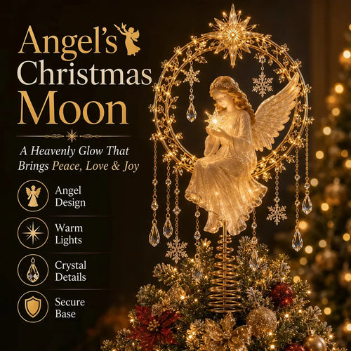 🔥Last Day 49% OFF✨ Angel’s Christmas MoonTM Lighted Angel Tree Topper
