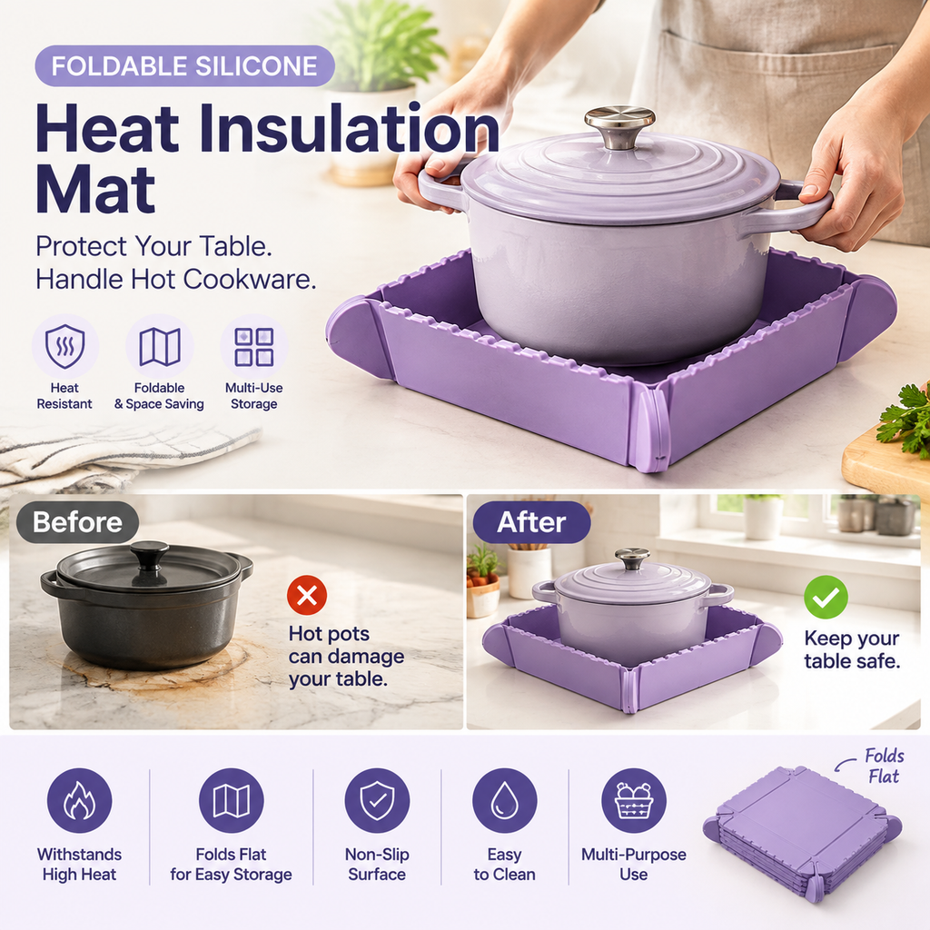 🎁Black Friday Sale - Limited time 49% OFF🍳Magnetic Silicone Trivet 🧲 | Foldable Pot Mat & Small Kitchen Tray