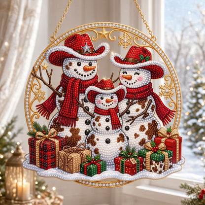 Christmas Snowman Family Diamond Art Hanging Ornament Kit
