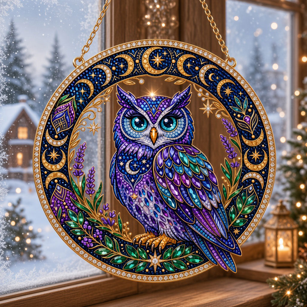 Mystic Moon Owl Diamond Art Hanging Ornament Kit