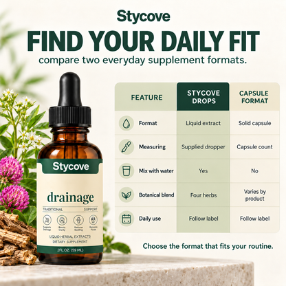 Stycove Lymphatic Drainage Drops | 4-Botanical Daily Lymphatic Support, Alcohol-Free & Vegan, 2 Fl Oz