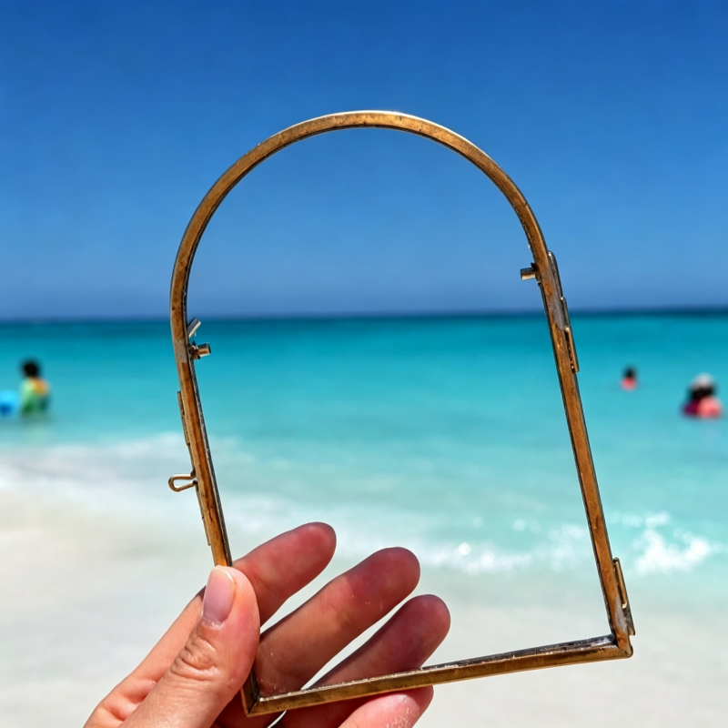Tabletop Standing Sand Footprint Display Frame