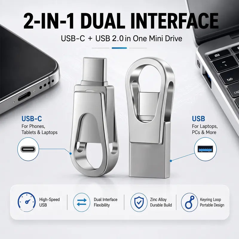 💎2-in-1 dual-interface flash drive—featuring high-speed USB 3.0 data transfer and compatibility with all Android, iOS, and HarmonyOS smartphones and computers.😱