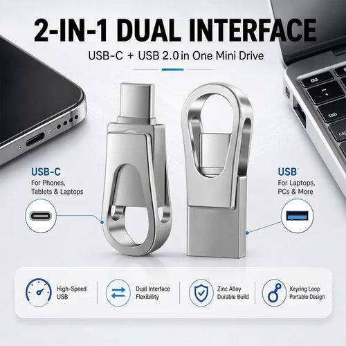 💎2-in-1 dual-interface flash drive—featuring high-speed USB 3.0 data transfer and compatibility with all Android, iOS, and HarmonyOS smartphones and computers.😱