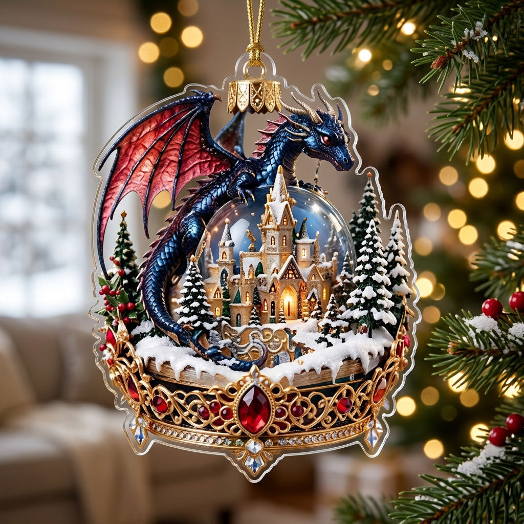 Midnight Book Castle XR1710028CL Christmas Ornament