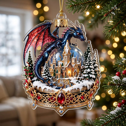 Midnight Book Castle XR1710028CL Christmas Ornament